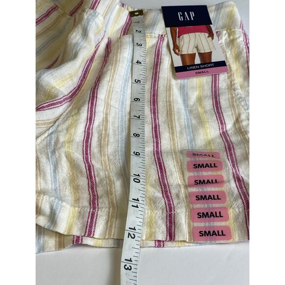 GAP Ivory Striped Linen Blend Casual Shorts Pockets Women's Size Small NWT - Picture 9 of 12